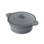 シリコーン　時短 レンジ調理鍋（丸型）　ダークグレー