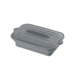 シリコーン　時短 レンジ調理鍋（スクエア）　ダークグレー