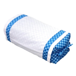 MORIPiLO　紐式高さ調節　白カバー付き　市松チェックそば殻まくら　ＢＬ