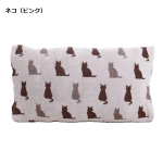 MORIPiLO　のびのびまくらカバー　約３６×５８ｃｍ　ネコ（ピンク）