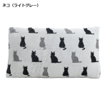 MORIPiLO　のびのびまくらカバー　約３６×５８ｃｍ　ネコ（ライトグレー）