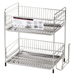 アットアクア　ステンレス製 水切りラック　２段　ＨＢ－３９３４