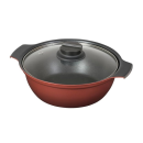 旨味　ふっ素加工 ＩＨ対応 ガラス蓋付 卓上鍋　２０ｃｍ　ＨＢ－６９６３