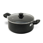 ママディナーα マーブルダイヤモンド　IH対応　ガラス蓋付　深型大型鍋　２６ｃｍ　ＨＣ-３９２