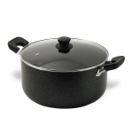 ママディナーα マーブルダイヤモンド　IH対応　ガラス蓋付　深型大型鍋　３０ｃｍ　ＨＣ-３９４