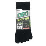 WAGENYA ソックス　DEO 消臭　５本指スニーカー丈 ブラック　25-28cm　3足組