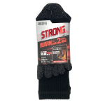 WAGENYA ソックス　STRONG 耐久　５本指クルー丈 ブラック　25-28cm　3足組