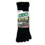 WAGENYA ソックス　DEO 消臭　５本指アンクル丈 ブラック　25-28cm　3足組