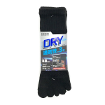 WAGENYA ソックス　DRY 通気　５本指アンクル丈 ブラック　25-28cm　3足組