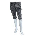 WAGENYA　コーデュラストレッチデニムハーフ　ケミカルブラック　Ｌ