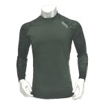 WAGENYA　制菌加工 裏起毛ストレッチ コンプレッション　長袖ローネック　カーキトライバル　Ｌ