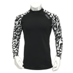 WAGENYA　制菌加工 裏起毛ストレッチ コンプレッション　長袖ローネック　ホワイトトライバル　Ｌ