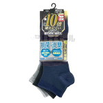 ワークマックス 制菌・消臭 メンズソックス 部分メッシュ スニーカー丈 26~28cm 3足組