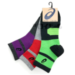 アシックス　カラー切替　１２丈　消臭　杢　３足組　２４－２６