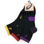 アシックス　つま先踵切替　１２丈　消臭　黒　３足組　２６－２８