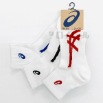 アシックス　１２丈　甲メッシュ　高耐久　白　３足組　２４－２６