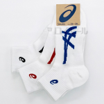 アシックス　１２丈　甲メッシュ　高耐久　白　３足組　２６－２８