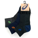 アシックス　１２丈　甲メッシュ　高耐久　杢　３足組　２４－２６