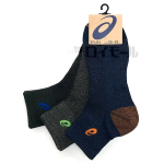 アシックス　１２丈　甲メッシュ　高耐久　杢　３足組　２６－２８