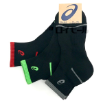 アシックス　１２丈　底パイル　高耐久　黒　３足組　２４－２６