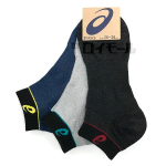 アシックス　切替　スニーカー丈　高耐久　杢　３足組　２６－２８