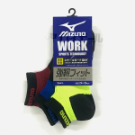 ミズノ　ワーク靴下　８丈　柄カラー　 ２４～２６ｃｍ　３足組