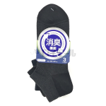 消臭機能 ライン スニーカーソックス 甲メッシュ 3足組 25ー27cm