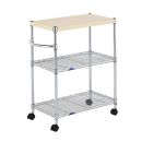 ルミナス フィール [19mm] スチールラック 木棚付きワゴン ３段 幅60cm 幅59.5×奥行34.5×高さ76cm MD6074-3MW