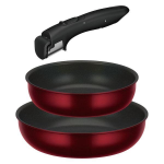 サーモス　取っ手のとれるフライパン３点セット　ディープレッド　【ＩＨ・ガス火兼用】　KSD-3A DR