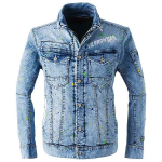 アイズフロンティア　＃７４５０Ｓ　接触冷感ストレッチデニム　ワークジャケット　スプラッシュブルー　３Ｌ