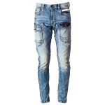 アイズフロンティア　＃７３５２　ハイパーストレッチデニム3Dカーゴパンツ　ヴィンテージブルー　８５