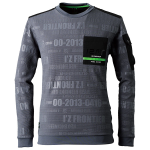 アイズフロンティア　＃903　ジャガードエンボスストレッチ長袖クルーネックシャツ　チャコールグレー　Ｍ