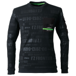 アイズフロンティア　＃903　ジャガードエンボスストレッチ長袖クルーネックシャツ　ネオブラック　ＬＬ