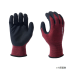 天然ゴム背抜き手袋　UFC一層　レッド×ブラック杢　Ｌ