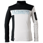 アイズフロンティア　＃9102　裏ピーチ起毛・ストレッチ長袖モックネックシャツ　シルバー×ブラック　３Ｌ