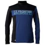 アイズフロンティア　＃9102　裏ピーチ起毛・ストレッチ長袖モックネックシャツ　ネイビー×ブラック　３Ｌ