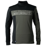 アイズフロンティア　＃9102　裏ピーチ起毛・ストレッチ長袖モックネックシャツ　ジェイディーＫ.×ブラック　３Ｌ