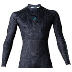 アイズフロンティア　＃9071　バックピーチ・ストレッチコンプレッションシャツ　ブラックキャラクター　Ｍ