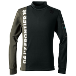 アイズフロンティア 9103 裏起毛ストレッチ 長袖モックネック ブラック×ジェイディーカーキ L