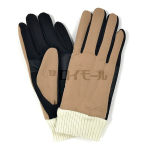 ポリ手袋ニットカフス　滑り止付き　ベージュ