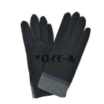 起毛ストレッチ手袋　裾切替　BK