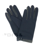 ストレッチジャージ手袋　ハギ＆裾配色　ネイビー