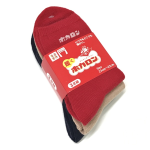 ホカロン　吸湿発熱ソックス　レディース　クルー丈　３足　アソートカラー