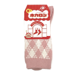 ホカロン　ソックス　レディース　クルー丈　ジャガード　１足　ペールピンク