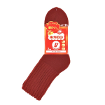 ホカロン　ソックス　メンズ　総パイル　２足組　クルー丈　レッド