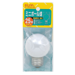 ELPA　ミニボール球　25W　E26　ホワイト　G-80H(W）