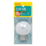 ELPA　ミニボール球　40W　E26　ホワイト　G-81H(W)