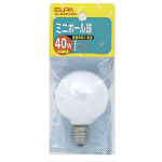 ELPA　ミニボール球　40W　E17　ホワイト　G-83H(W)