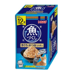 いなば　魚づくし　猫用　パウチ　まぐろ・かつお しらす入り　１２袋入