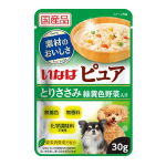 いなば　ピュア　パウチ　とりささみ　緑黄色野菜入り　３０ｇ